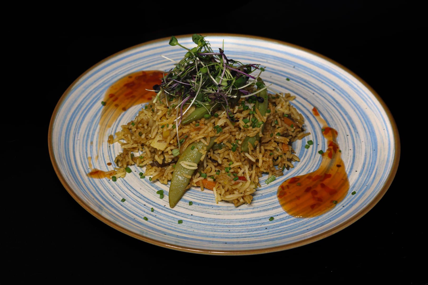 Rice with wok vegetables